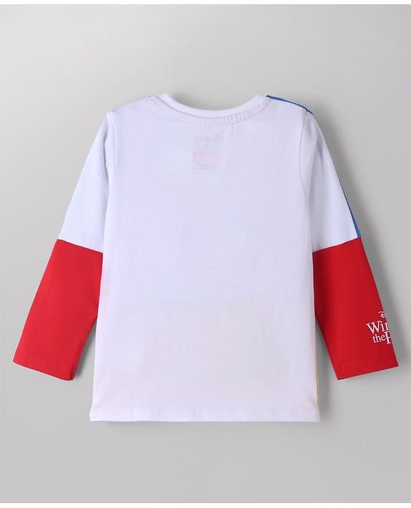 Babyhug Disney Terry Knit Full Sleeves Cut & Sew T-Shirt & Lounge Pant Set with Winnie Graphic & Pocket - Blue