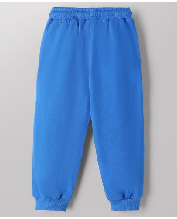 Babyhug Disney Terry Knit Full Sleeves Cut & Sew T-Shirt & Lounge Pant Set with Winnie Graphic & Pocket - Blue