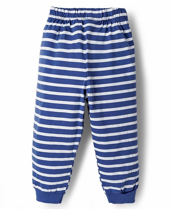 Babyhug Marvel Single Jersey Knit Full Sleeves Night Suit With Marvel Character Print - Navy Blue