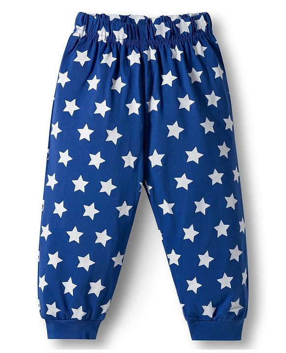 Babyhug Disney Single Jersey Knit Full Sleeves Night Suit With Mickey Mouse Print - Navy Blue