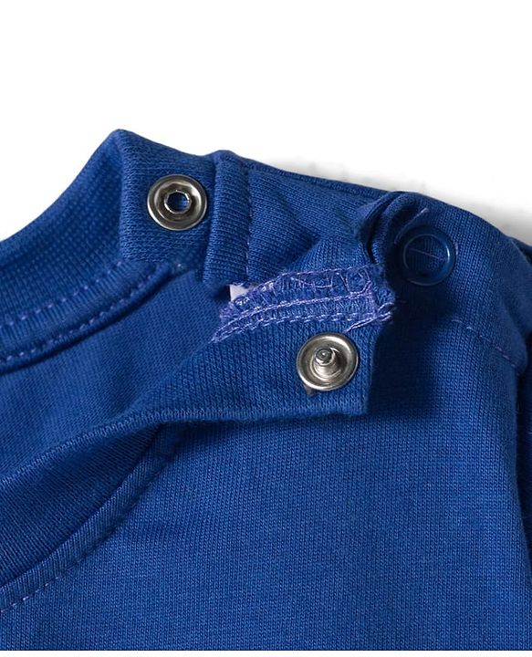 Babyhug Disney Single Jersey Knit Full Sleeves Night Suit With Mickey Mouse Print - Navy Blue