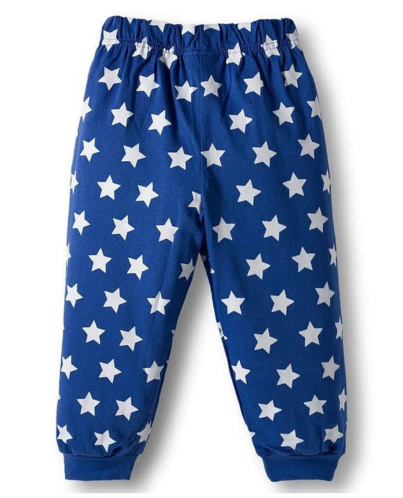 Babyhug Disney Single Jersey Knit Full Sleeves Night Suit With Mickey Mouse Print - Navy Blue
