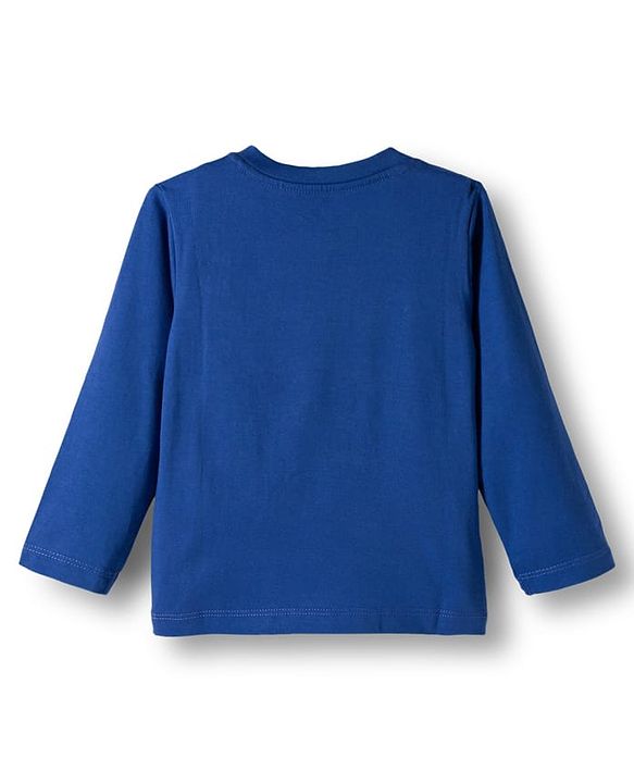Babyhug Disney Single Jersey Knit Full Sleeves Night Suit With Mickey Mouse Print - Navy Blue