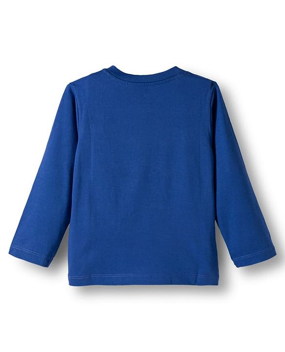 Babyhug Disney Single Jersey Knit Full Sleeves Night Suit With Mickey Mouse Print - Navy Blue