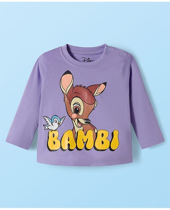 Babyhug Disney Single Jersey Knit Full Sleeves T-Shirts with Disney Character Graphic Pack of 5 - White Plum & Pink