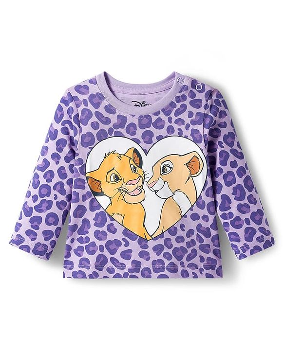 Babyhug Disney Single Jersey Knit Full Sleeves T-Shirt with Disney Character Graphic Pack of 3 - Purple Sea Green & Dark Pink