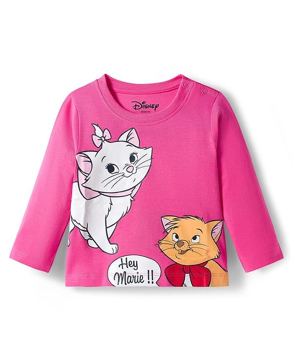 Babyhug Disney Single Jersey Knit Full Sleeves T-Shirt with Disney Character Graphic Pack of 3 - Purple Sea Green & Dark Pink