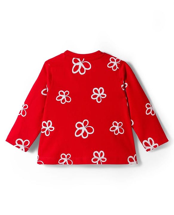 Babyhug Disney Single Jersey Knit Full Sleeves T-Shirt with Minnie & Friedns Graphic  Pack of  3 - Pink Red & White