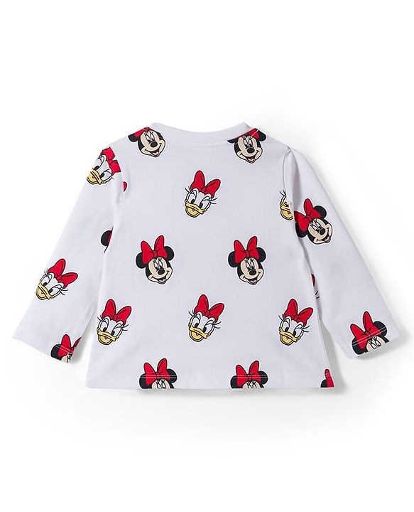 Babyhug Disney Single Jersey Knit Full Sleeves T-Shirt with Minnie & Friedns Graphic  Pack of  3 - Pink Red & White
