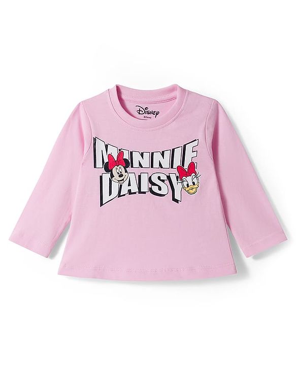 Babyhug Disney Single Jersey Knit Full Sleeves T-Shirt with Minnie & Friedns Graphic  Pack of  3 - Pink Red & White