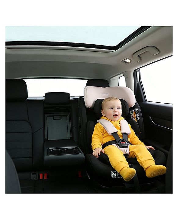 Babyhug Convertible Car Seat with ISOFIX & 360° Rotatable Seat - Black| R129 Certified| i-Size Compliant| Rear & Forward Facing| Newborn to 12 Years| Reclining Seat| Cushion Seat