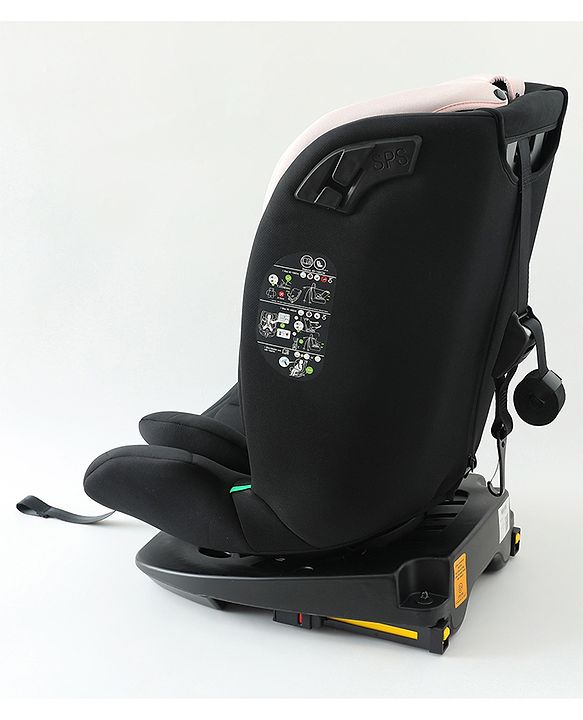 Babyhug Convertible Car Seat with ISOFIX & 360° Rotatable Seat - Black| R129 Certified| i-Size Compliant| Rear & Forward Facing| Newborn to 12 Years| Reclining Seat| Cushion Seat