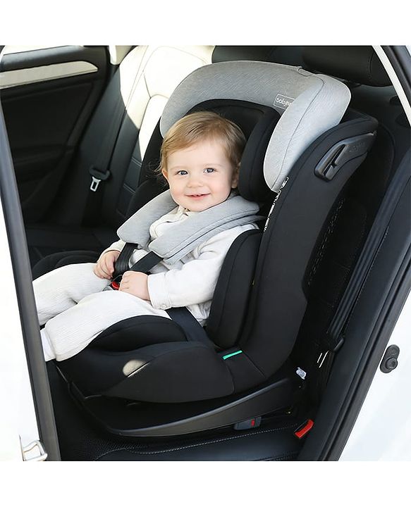 Babyhug Convertible 2 in 1 Car Seat with Isofix & Non Isofix, 360° Rotatable Seat - Grey| R129 Certified| i-Size Compliant| Rear & Forward Facing| Newborn to 12 Years| Reclining Seat| Cushion Seat