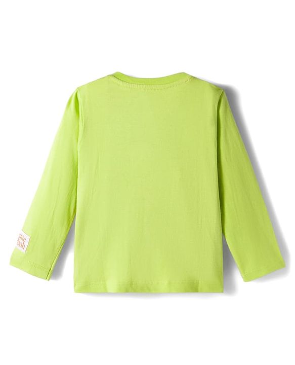 Babyhug Disney Single Jersey Knit Full Sleeves T-Shirt with Winnie & Friends Graphic - Limegreen