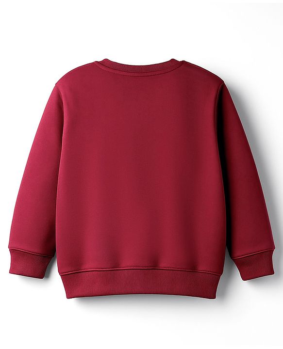 Babyhug Terry Knit Full Sleeves T-Shirt & Lounge Pant Set With Teddy Bear Print - Red & Blue