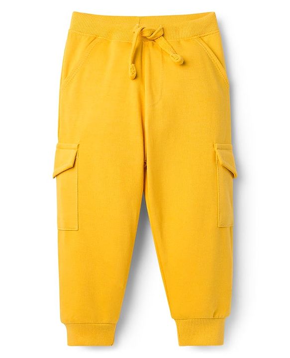Babyhug Single Jersey Knit Full Sleeves T-Shirt & Lounge Pant Set with Tiger Graphic - Yellow & Green