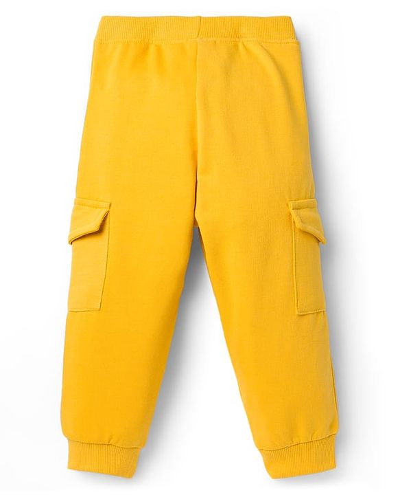 Babyhug Single Jersey Knit Full Sleeves T-Shirt & Lounge Pant Set with Tiger Graphic - Yellow & Green