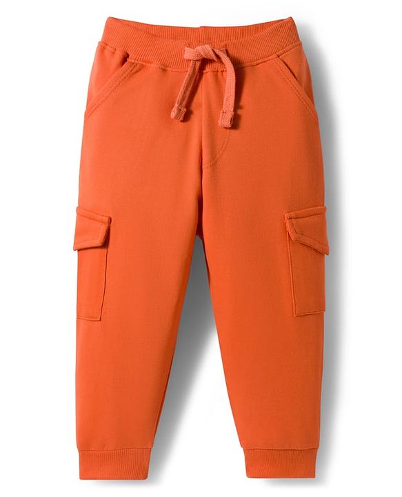 Babyhug Single Jersey Knit Full Sleeves Dino Printed T-Shirt & Lounge Pant Set - Orange