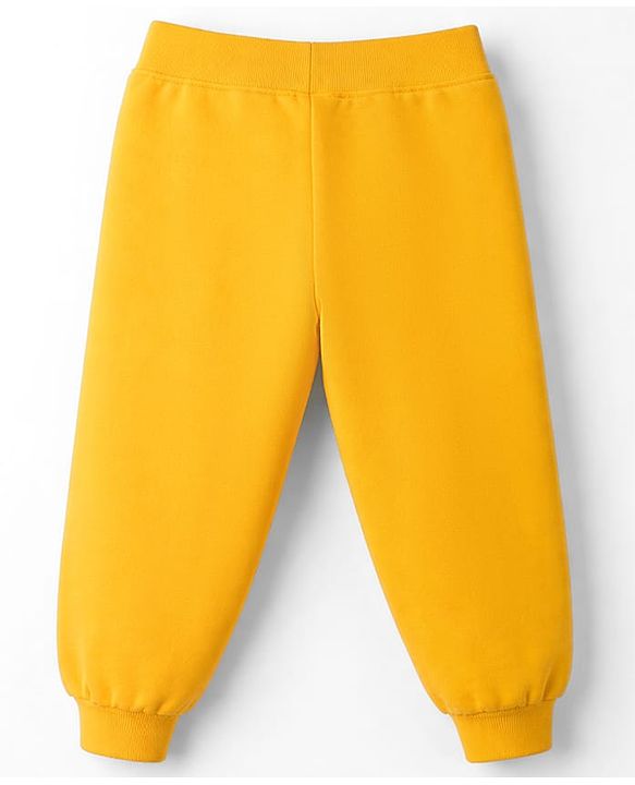 Babyhug Single Jersey Knit Full Sleeves Striped T-Shirt & Lounge Pant Set With Tiger Applique - Navy Blue & Yellow