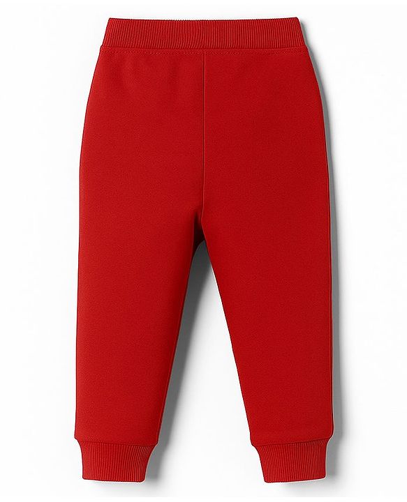 Babyhug Terry Knit Full Sleeves T-Shirt & Lounge Pant Set With Animal Print - Navy Blue & Maroon