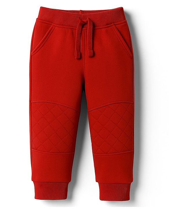 Babyhug Terry Knit Full Sleeves T-Shirt & Lounge Pant Set With Animal Print - Navy Blue & Maroon