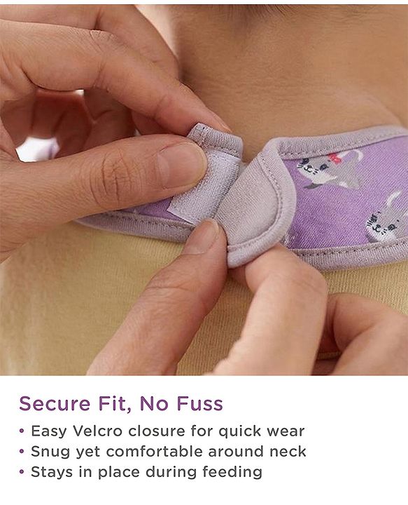 Babyhug 100% Interlock Cotton Velcro Closure Bibs Pack of 3 Rabbit, Rainbow & Floral Print Soft & Skin Friendly High Absorbent Material| Machine washable Newborn & Infant Feeding Essential.