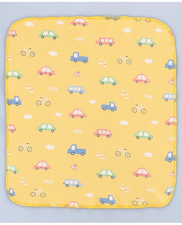 Babyhug 100% Interlock Cotton Single Layer Wash Cloth Rabbit, Rainbow and Floral Print Pack of 6 - Multicolor| High Absorbency| Feeding & Diapering| Bath & Face Towel| Soft & Skin Friendly
