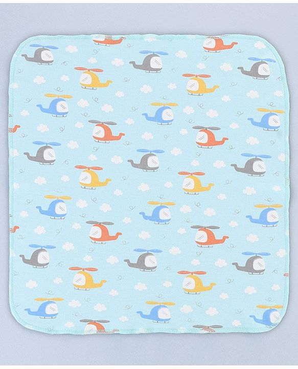 Babyhug 100% Interlock Cotton Single Layer Wash Cloth Rabbit, Rainbow and Floral Print Pack of 6 - Multicolor| High Absorbency| Feeding & Diapering| Bath & Face Towel| Soft & Skin Friendly