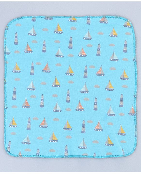 Babyhug 100% Interlock Cotton Single Layer Wash Cloth Rabbit, Rainbow and Floral Print Pack of 6 - Multicolor| High Absorbency| Feeding & Diapering| Bath & Face Towel| Soft & Skin Friendly