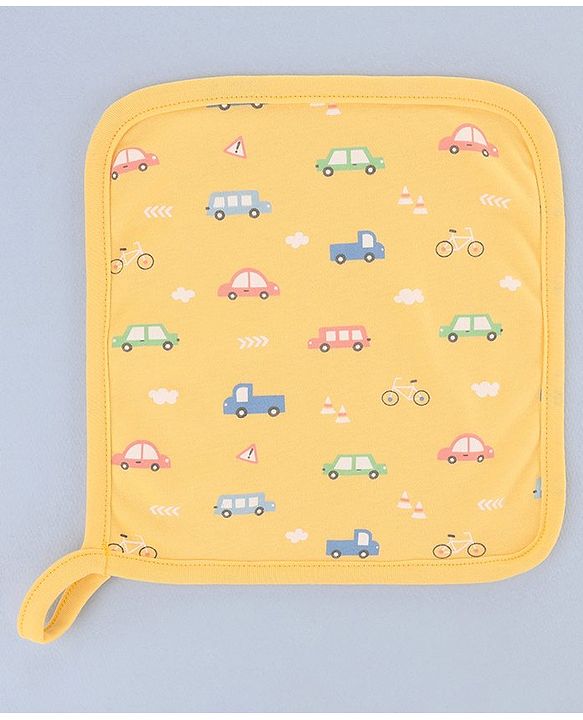 Babyhug 100% Interlock Cotton Double Layer Wash Cloth Rabbit, Rainbow and Floral Print Pack of 3 - Multicolor| High Absorbency| Feeding & Diapering| Bath & Face Towel| Soft & Skin Friendly