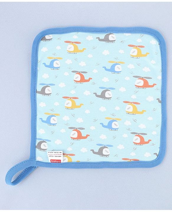 Babyhug 100% Interlock Cotton Double Layer Wash Cloth Rabbit, Rainbow and Floral Print Pack of 3 - Multicolor| High Absorbency| Feeding & Diapering| Bath & Face Towel| Soft & Skin Friendly