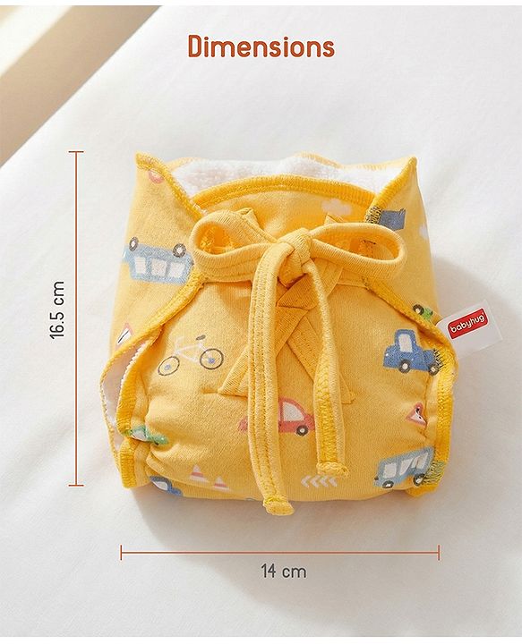 Babyhug Leak Proof Cloth Langot Pack of 6 Small Size Rabbit Rainbow and Floral Print | Triple Layer Protection | Reusable | Designed for Short Term Comfy Wear | Mess Free - Lilac
