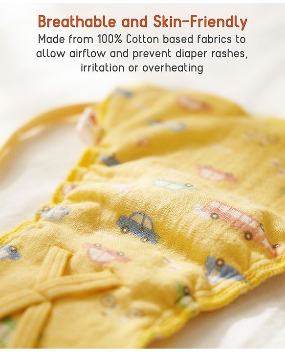 Babyhug Leak Proof Cloth Langot Pack of 3 Small Size Rabbit Rainbow and Floral Print | Triple Layer Protection | Reusable | Designed for Short Term Comfy Wear | Mess Free - Plum