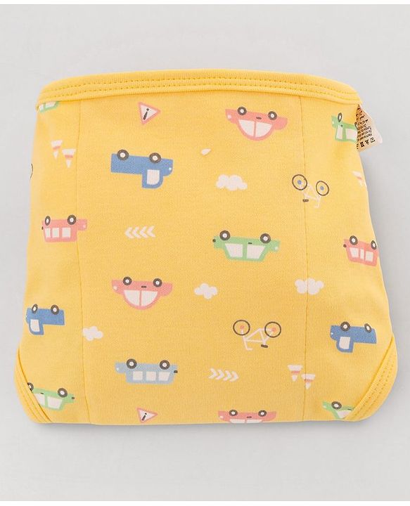 Babyhug 100% Interlock Cotton Reusable Velcro Closure Printed Cloth Nappies Small Size Pack of 12 Helicopter, Boat & Car Print| Breathable & Skin Friendly| High Absorbent Material| Machine Washable.