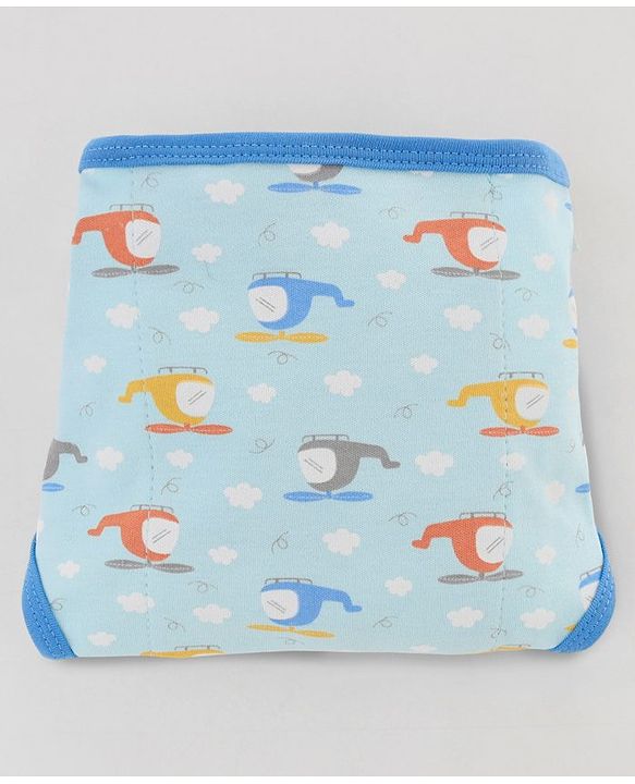 Babyhug 100% Interlock Cotton Reusable Velcro Closure Printed Cloth Nappies Small Size Pack of 12 Helicopter, Boat & Car Print| Breathable & Skin Friendly| High Absorbent Material| Machine Washable.