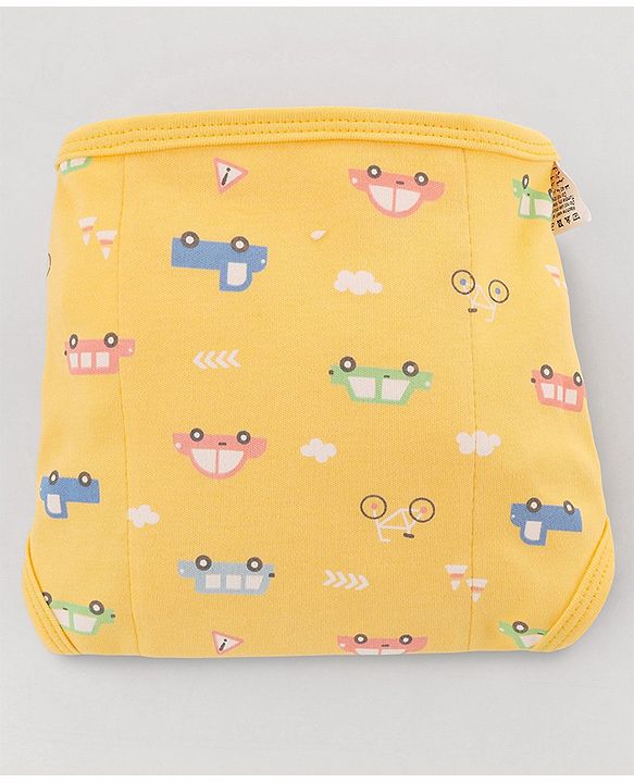 Babyhug 100% Interlock Cotton Reusable Printed Cloth Nappies with Velcro Closure Pack of 6 Helicopter, Boat & Car Print  Medium Size| Machine Washable| Soft & Skin Friendly