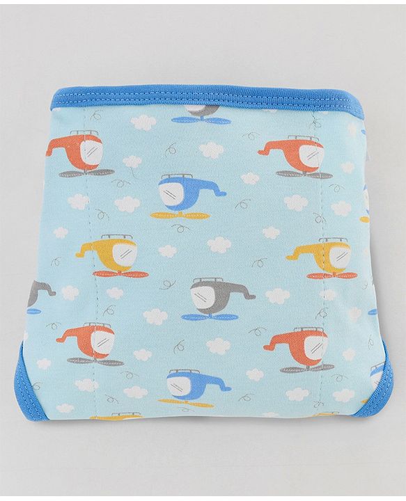 Babyhug 100% Interlock Cotton Reusable Printed Cloth Nappies with Velcro Closure Pack of 6 Helicopter, Boat & Car Print  Medium Size| Machine Washable| Soft & Skin Friendly