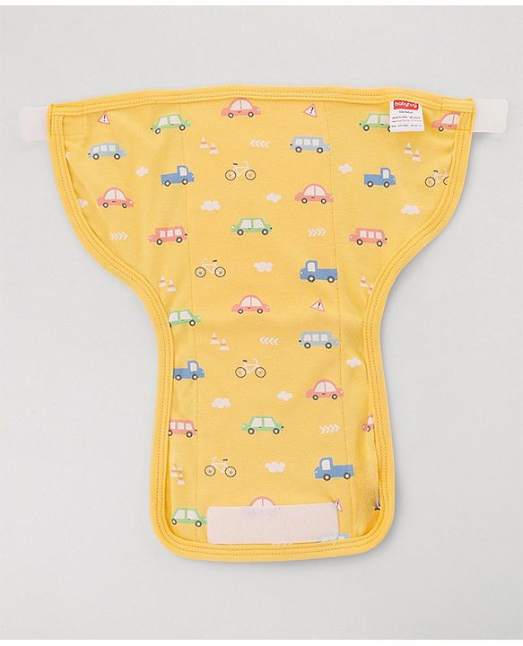Babyhug 100% Interlock Cotton Reusable Printed Cloth Nappies with Velcro Closure Pack of 6 Helicopter, Boat & Car Print  Medium Size| Machine Washable| Soft & Skin Friendly