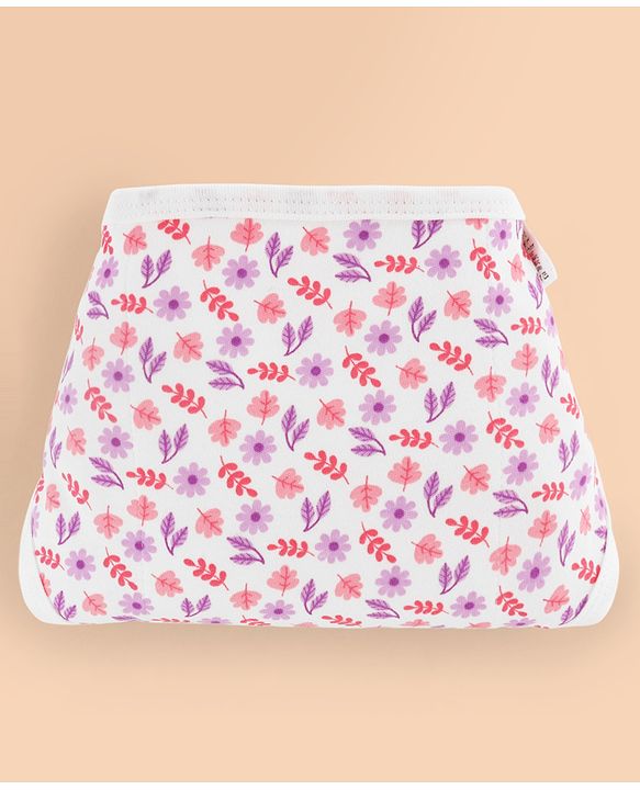 Babyhug 100% Interlock Cotton Double Layer Nappy Rabbit, Rainbow and Flower Print Pack of 6  Small Size| Machine Washable| Soft & Skin Friendly| Tie Knot Style