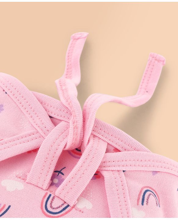 Babyhug 100% Interlock Cotton Double Layer Nappy Rabbit, Rainbow and Flower Print Pack of 6  Small Size| Machine Washable| Soft & Skin Friendly| Tie Knot Style