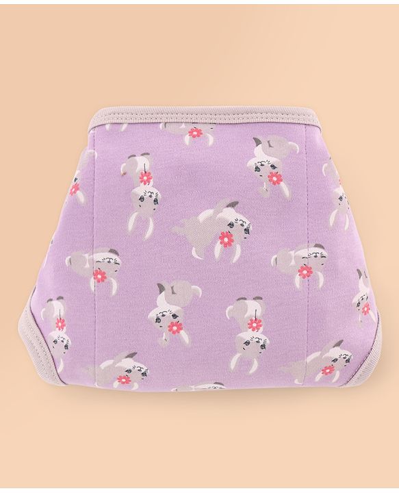 Babyhug 100% Interlock Cotton Double Layer Nappy Rabbit, Rainbow and Flower Print Pack of 6  Small Size| Machine Washable| Soft & Skin Friendly| Tie Knot Style
