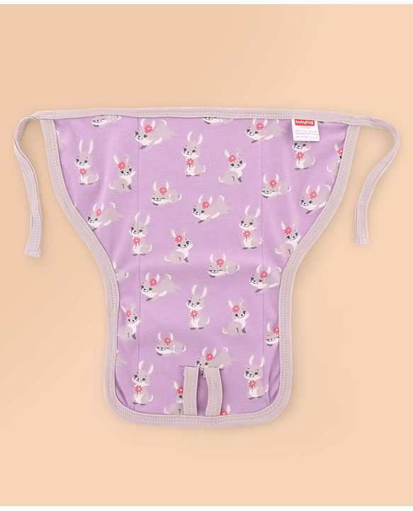 Babyhug 100% Interlock Cotton Double Layer Nappy Rabbit, Rainbow and Flower Print Pack of 6  Small Size| Machine Washable| Soft & Skin Friendly| Tie Knot Style