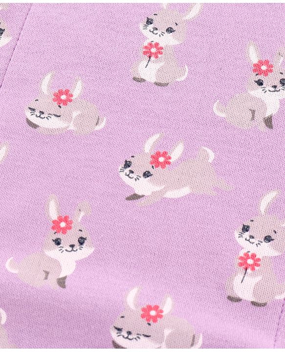 Babyhug 100% Interlock Cotton Double Layer Nappy Rabbit, Rainbow and Flower Print Pack of 6  Small Size| Machine Washable| Soft & Skin Friendly| Tie Knot Style