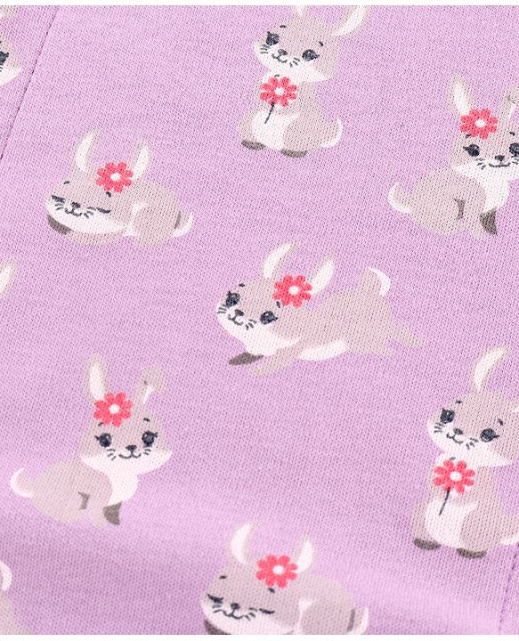 Babyhug 100% Interlock Cotton Double Layer Nappy Rabbit, Rainbow and Flower Print Pack of 6 - Medium Size| Machine Washable| Soft & Skin Friendly| Tie Knot Style