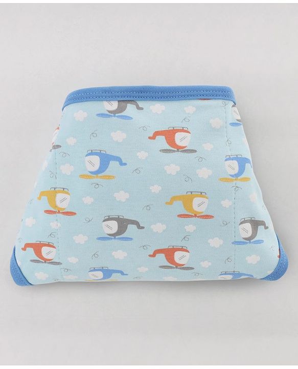Babyhug 100% Interlock Cotton Double Layer Nappy Helicopter, Boat & Car Print Pack of 6 - Medium Size| Machine Washable| Soft & Skin Friendly| Tie Knot Style