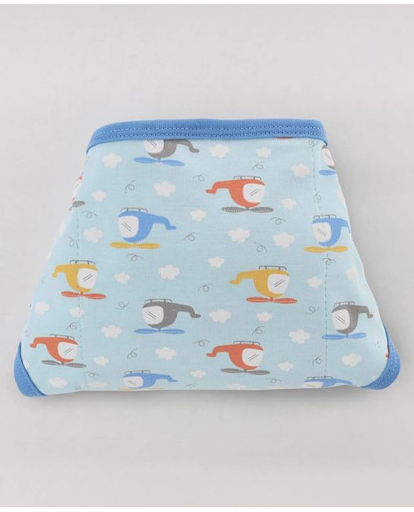 Babyhug 100% Interlock Cotton Double Layer Nappy Helicopter, Boat & Car Print Pack of 12 - Small Size| Machine Washable| Soft & Skin Friendly| Velcro Closure