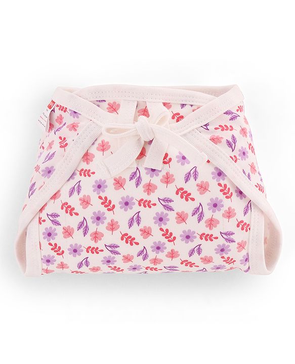 Babyhug 100% Interlock Cotton Double Layer Nappy Rabbit, Rainbow and Flower Print Pack of 12 - Extra Small Size| Machine Washable| Soft & Skin Friendly| Tie Knot Style