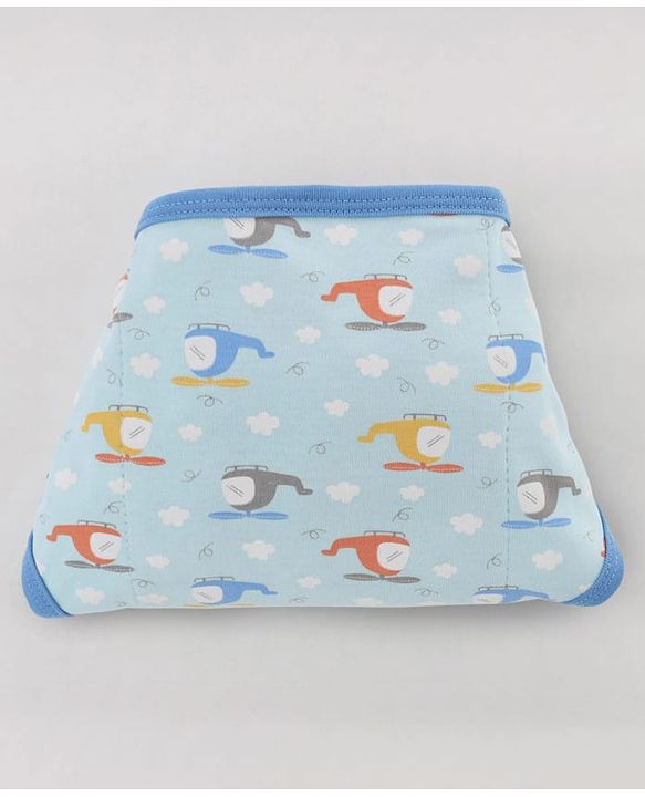 Babyhug 100% Interlock Cotton Double Layer Nappy  Helicopter, Boat and Car Print Pack of 12-  Extra Small Size | Machine Washable| Soft & Skin Friendly| Velcro Closure - Multicolour