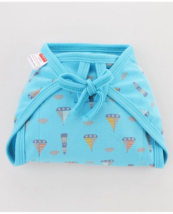 Babyhug 100% Interlock Cotton Double Layer Nappy  Helicopter, Boat and Car Print Pack of 12-  Extra Small Size | Machine Washable| Soft & Skin Friendly| Velcro Closure - Multicolour