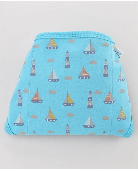 Babyhug 100% Interlock Cotton Double Layer Nappy  Helicopter, Boat and Car Print Pack of 12-  Extra Small Size | Machine Washable| Soft & Skin Friendly| Velcro Closure - Multicolour